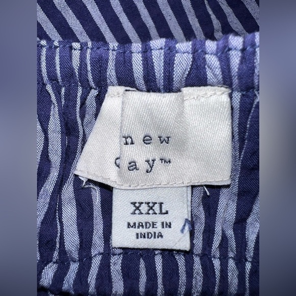 NWOT A NEW DAY Midi Dress Blue Cotton Spaghetti Strap Smocked Stripes - Picture 7 of 8